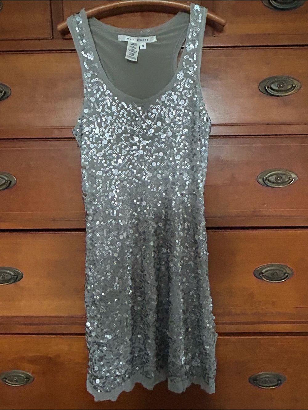 Max Studio Silver Sequin Mini Dress